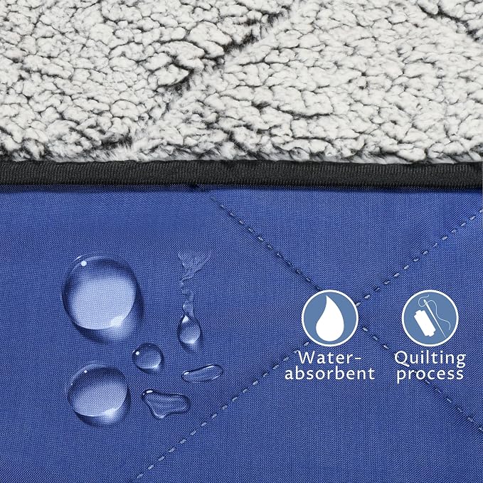 Tirrinia Waterproof Outdoor Blanket with Sherpa Lining, Windproof Foldable