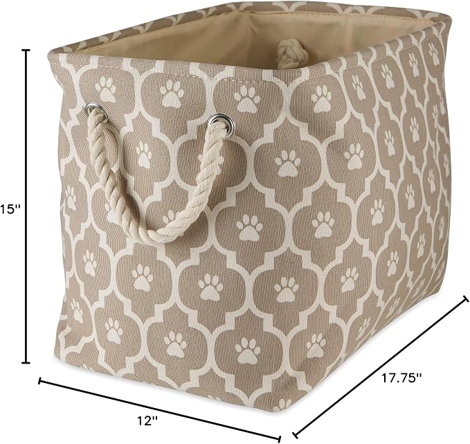 Bone Dry 6192 Pet Storage Collection Lattice Paw Print, Large Rectangle, Stone