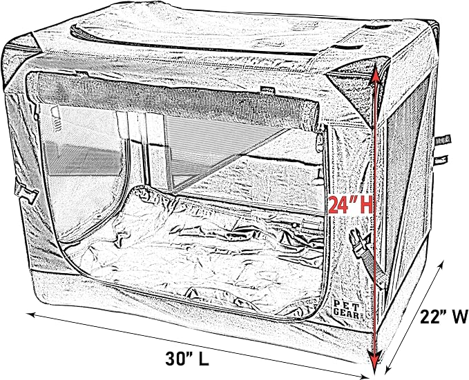 Pet Gear Insta-Fold Soft Crate for Dogs, 30", Sand Dune | Folds Compact for Travel in Seconds, No Tools Required, Includes removable waterproof liner for easy cleaning