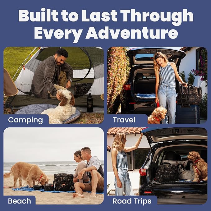 Original Doggy Bag™ Dog Travel Bag for Supplies with Travel Bowls | 2 BPA-Free Collapsible Bowls, 2 Pet Food Containers, TSA-Ready, Road Trips, Camping, Weekend Getaways, Doggy Gift, Camo