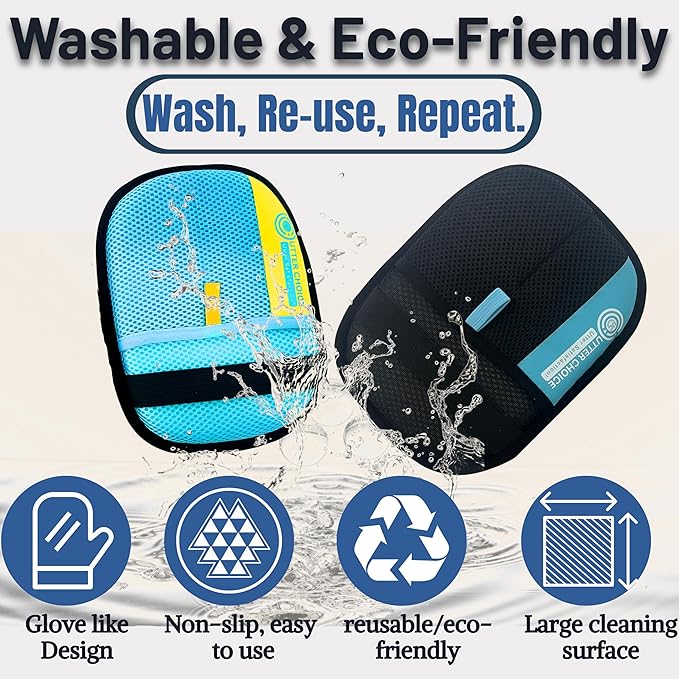 2 Pcs The Magic Brush Pet Hair Remover Glove for Dogs & Cats – Upgraded 2025 Reusable Pet Hair Remover Electrostatic Grooming Mitt | Magic Pet Hair Remover Glove for Clothing, Couch