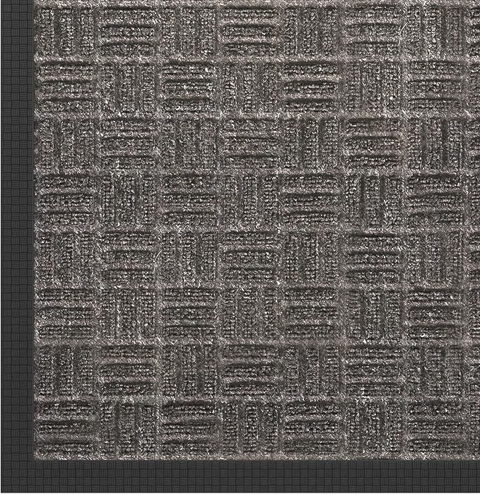 Ottomanson Scraper Doormat – Indoor Outdoor Entry Rug with Rubber Backing & Dirt-Trapping Polyester Pile, Non-Slip Front Door Mat for Mud & Pet Traffic – 24" x 36", Charcoal