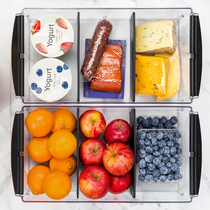 Progressive ProKeeper+ Pantry & Refrigerator Storage Containers – Modular Bins and Organizers (Wide Stackable Bin, 8.5"L x 16.5"W x 3.6"H)
