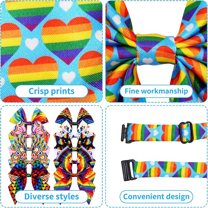 PET SHOW 10 Pack Pride Month Sailor Dog Bowties for Small Dogs