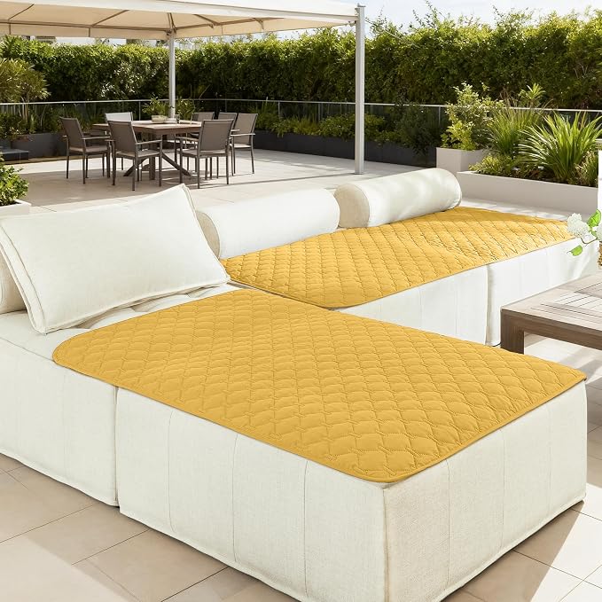 gogobunny 100% Double-Sided Waterproof Dog Bed Cover Pet Blanket Sofa Couch Furniture Protector for Puppy Large Dog Cat, Reversible (40x50 Inch (Pack of 1), Dark Yellow/Light Yellow)