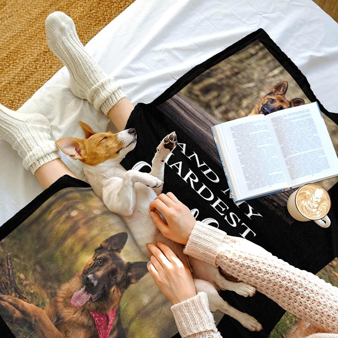 Personalized Dog Memorial Gifts Blanket with Picture Name, Pet Gift for Dogs Owners, in Loving Memory Photo Blanket, Dog Passing Away Gifts for Dogs Lovers