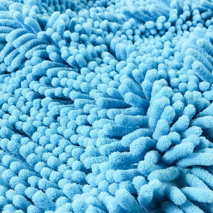Patas Lague 2 Pack Absorbent Dog Towel for Drying Dogs Large, 35''x15'' Extra Large Microfiber Quick Drying Pet Bath Towel with Hand Pockets, Machine Washable Pet Shammy Grey Blue