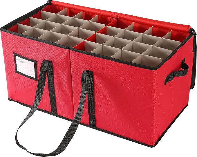 Sattiyrch Christmas Ornament Storage Box,Box Contributes Slots for 128 Holiday Ornaments 3-Inch