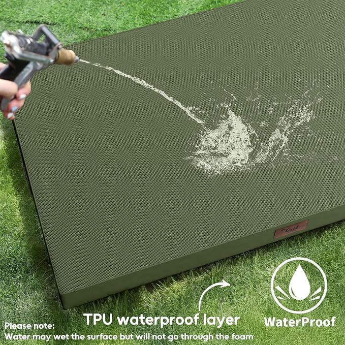 Outdoor Waterproof Orthopedic Dog Bed for Large Dogs | Egg Crate Foam for Joint Support, TPU Waterproof Layer, Machine Washable 1680D Oxford Cover, 36 x 27 Inch, Up to 65 lbs