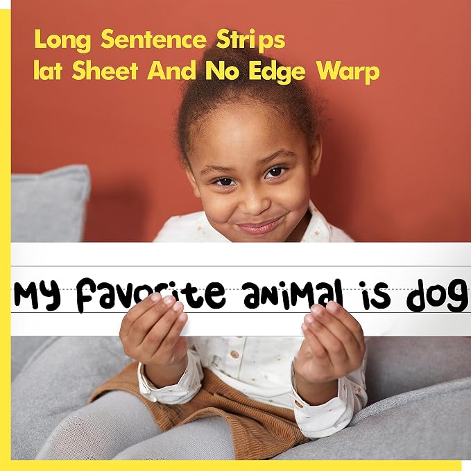 10 Pack Magnetic Sentence Strips, Dry Erase Writing Strip Erasable & Writable Lined Sentence Learning Strip for Classroom Learning Tool School, Office Supplies Whiteboard (17” x 3”)