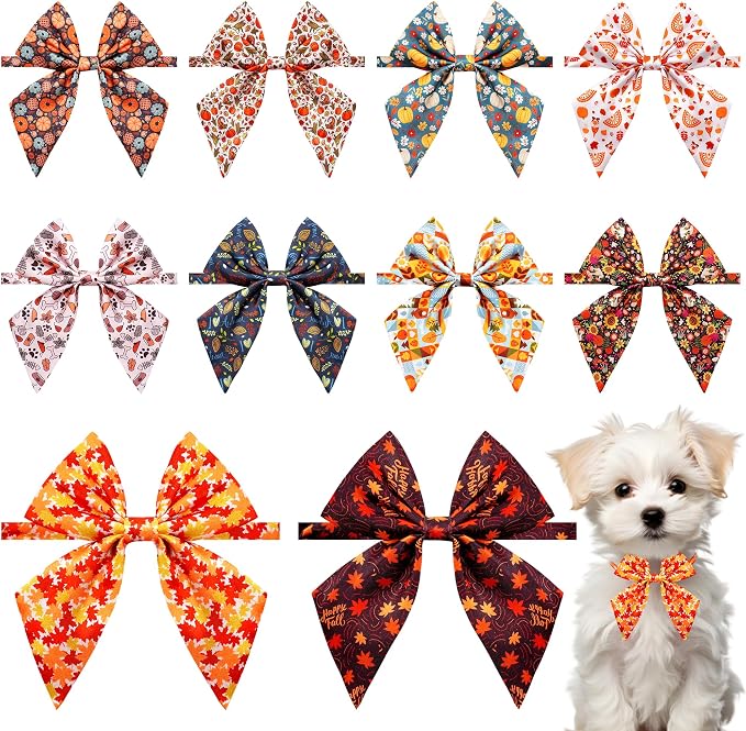 PET SHOW 10 Pack Fall Sailor Dog Bowties for Small Dogs