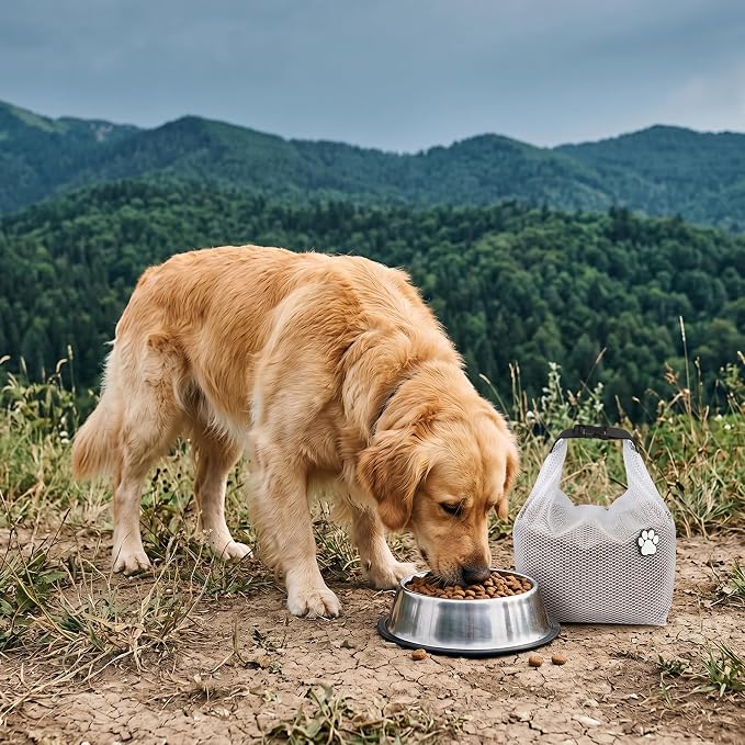 Dog Food Travel Bag 2Pack,Pet Travel Food Storage Container, Leakproof, Pet Safe,Foldable, for Maximum Freshness, for RV Road Trips, Camping, Longterm Dog Boarding Gear Accessories/white