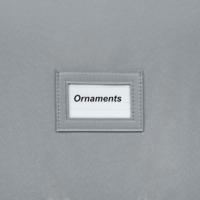 Christmas Ornament Storage Box - Large Christmas Decor Storage Containers that Store up to 128 Ornaments of 3 Inches - Durable Material To Protect And Store Holiday Ornaments Décor, Gray