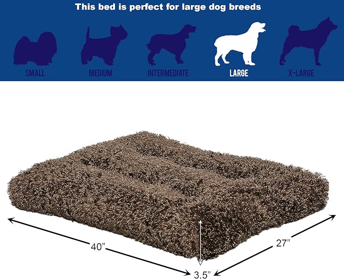 MidWest Homes for Pets Large QuietTime Deluxe Coco Chic Pet Bed, Ultra-Soft & Overstuffed, Machine Washable, Fits 42-inch Crate