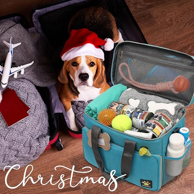 Dog Travel Bag for Traveling| Week Away/Overnight Travel Accessories with Multi-Function Pockets|Pet Travel Set for Dog and Cat|Ultimate Gift for Dog Moms &Dads, Doggy Lovers &Pet Owners