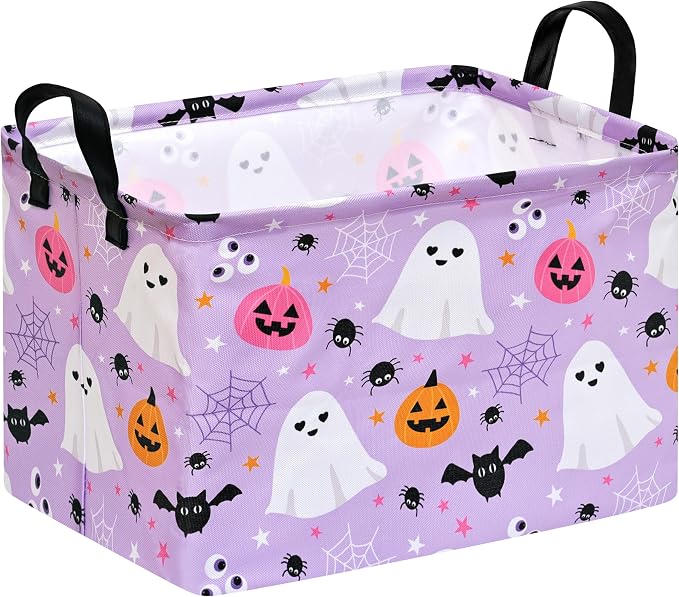 Halloween Storage Basket Home Shelf Basket Rectangle Organizer Box Clothes Laundry Hamper Nursery Bin Gift Laundry Basket with Handles