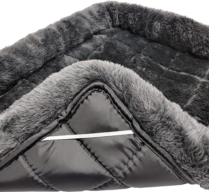 MidWest Homes for Pets QuietTime Dog Bed - Gray Faux Fur Bolster, Ultra-Soft and Machine Washable, Fits 42-Inch Crates and Carriers, for Large Breed Dogs