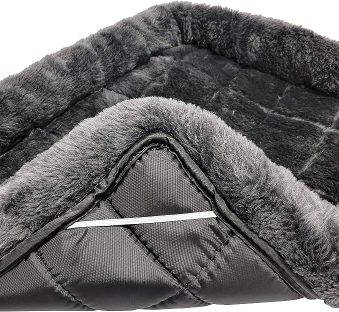 MidWest Homes for Pets QuietTime Dog Bed - Gray Faux Fur Bolster, Ultra-Soft and Machine Washable, Fits 24-Inch Crates and Carriers, for Small Breed Dogs
