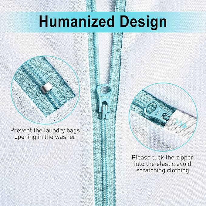 OTraki Mesh Washing Bags for Laundry 16x20 Inch Medium Mesh Bag Laundry Washer Delicates Lingerie Wash Machine Net Zipper Bag Heavy Duty Home Dorm Hotel Don't Drying, Melting 140-176℉, White | Laundry Washer Delicates Lingerie Wash Machine Net Zipper B...