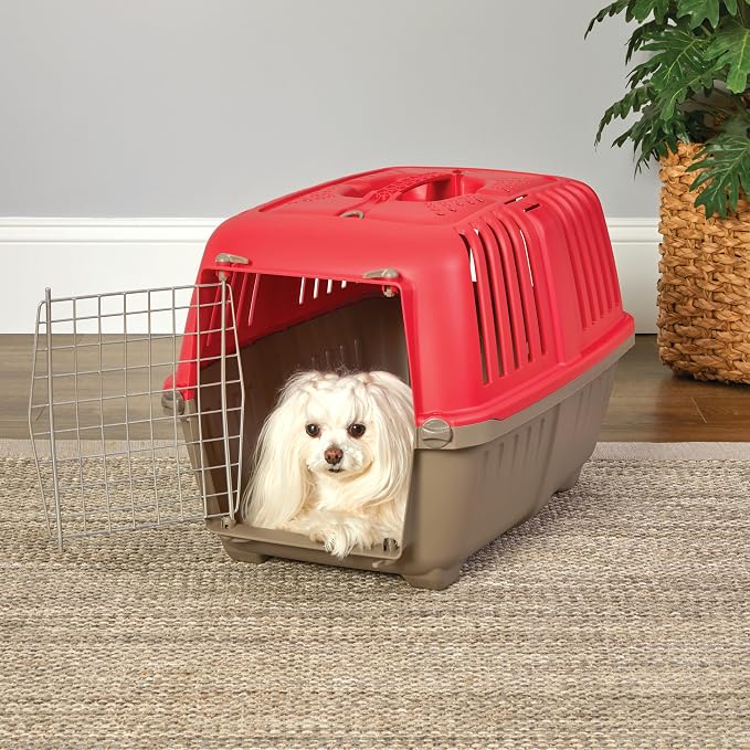 Midwest Homes Spree Travel Carrier 24-Inch Hard-Sided Dog & Cat | Hard-Sided Pet Carrier, Steel Door, Ventilated Design, Locking Tabs, Easy Assembly