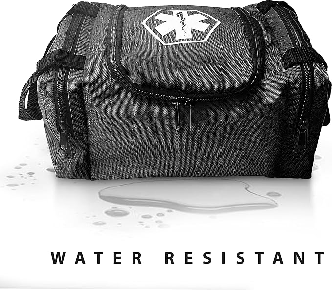 ASA TECHMED First Aid Responder EMS Emergency Medical Trauma Bag EMT, Fire Fighter, Police Officer, Paramedics, Nurse, Black