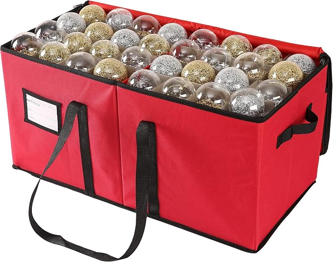 Sattiyrch Christmas Ornament Storage Box,Box Contributes Slots for 128 Holiday Ornaments 3-Inch