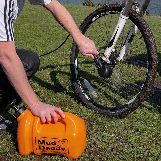 Dog Washer - Portable Paw Cleaner with Bath Brush, Shower Hose Attachment, and 1.3 Gallon (5L) Capacity in Orange