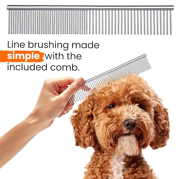 Slicker Brush for Dogs - Goldendoodle Brush with Poodle Comb and Cases Included - Goldendoodle Must Haves Grooming Tools - Designed for Doodles, Labradoodles, Bernedoodles - Medium - Orange
