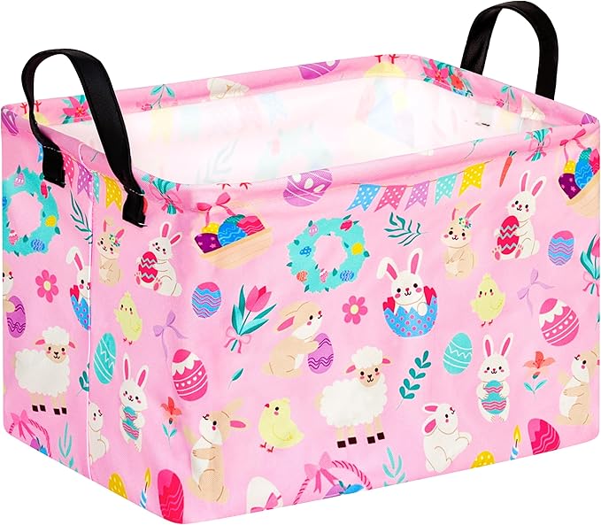 Gift Toy Storage Basket for Girls and Boys, Storage Organizer for Nursery Hamper Home Bedroom Laundry Hamper Shelf Easter Baskets