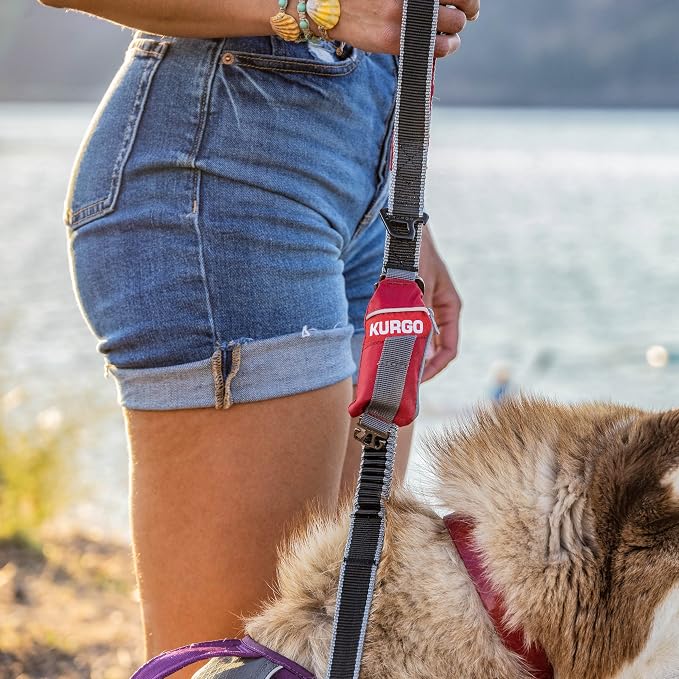Kurgo Duty Bag Dog Poop Bag Dispenser | Compact Hands-Free Waste Holder With Carry Hook, Fits Rope or Flat Leashes, Machine-Washable Pouch, Includes 15 Bags