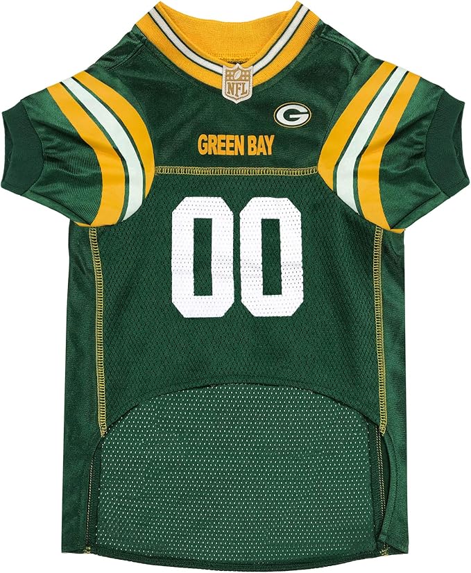 Pets First NFL Green Bay Packers Dog Jersey, Size Medium, Football Shirt Costume for Pet, Dog Sports T-Shirt, NFL Team Clothing for Cats, Licensed Pet Apparel Available in 7 Sizes and 32 Teams