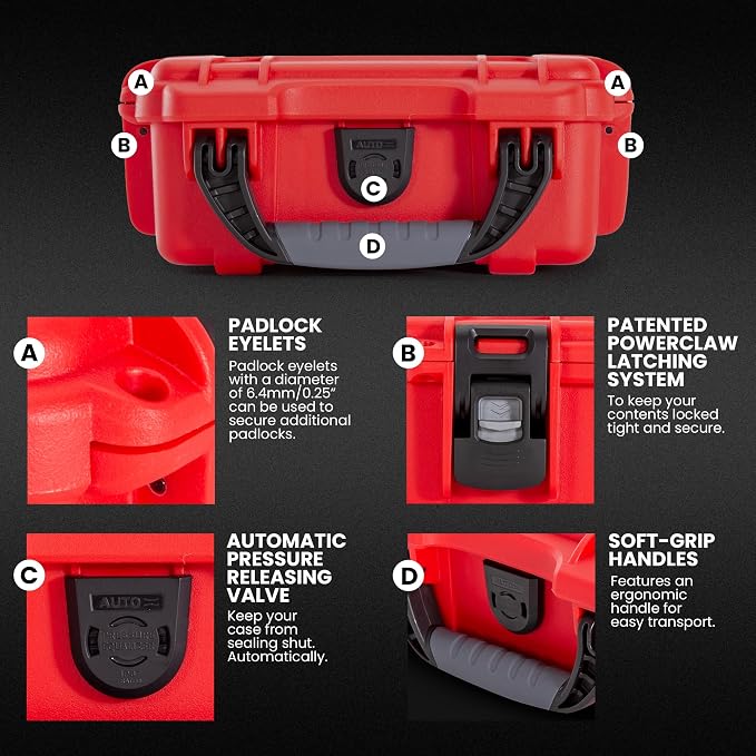 NANUK 903 - Small Waterproof First Aid Kit 78pcs – Pre-Stocked First Aid Emergency Kit with Bandages, Tick Removal Tool, and More – Dustproof, Impact-Resistant, Floats (7.4" x 4.9" x 3.1") – Red | Tick Removal Tool, More - Dustproof, Impact-Resistant, ...