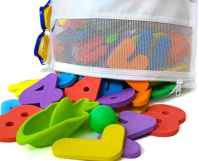 Mesh Bath Toy Holder Organizer – The Perfect Corner Bathtub Toy Storage & Bathroom or Shower Caddy – This Multi-use Net Bag Makes Baby Bath Toy Storage Easy – For Kids & Toddlers