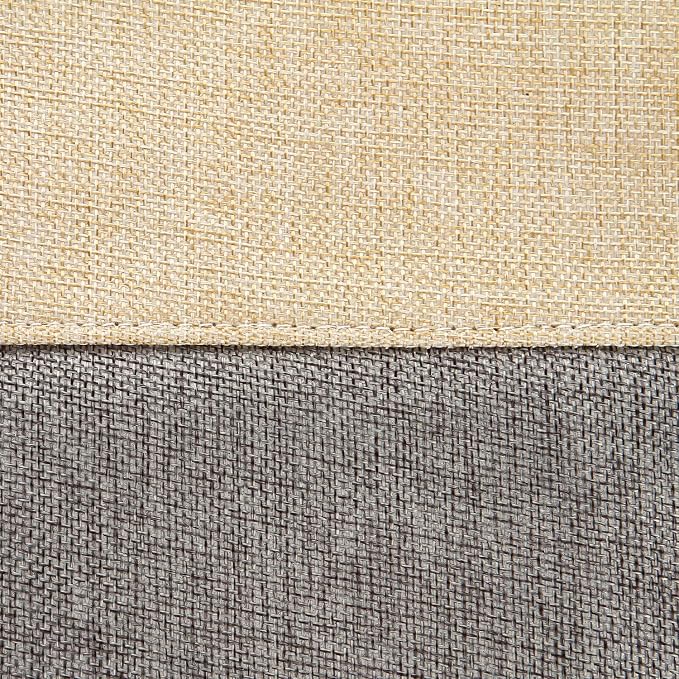 Sea Team Oversized Rectangle Canvas Open-Top Storage Baskets, 3-Pack | Collapsible Fabric Storage Bins with Handles, Closet Shelf Organizers, 22 x 15 x 13 Inches, Gray & Beige