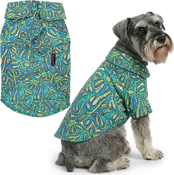Parisian Pet Tribal Leaves Dog Shirt - Cotton Clothes for Large Dogs - Stylish Tropical Dog Outfit - Lightweight and Soft Puppy Clothes - Trendy Tshirts for Dogs - Comfortable Summer Camp Pet Apparel