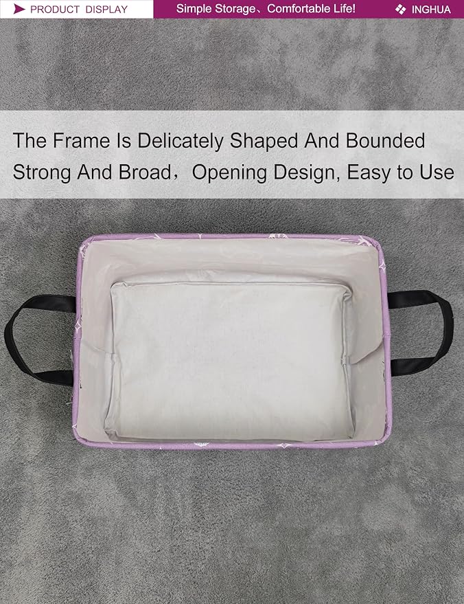 Rectangular Butterfly Storage Basket Gift Bag | Orgnizer Box for Books,Clothes,Gifts,Pets-Perfect for Home,Office,Nursery,Dorm,Shelf