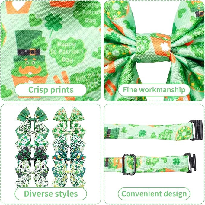 PET SHOW 10 Pack St. Patricks Day Sailor Dog Bowties for Large Dogs
