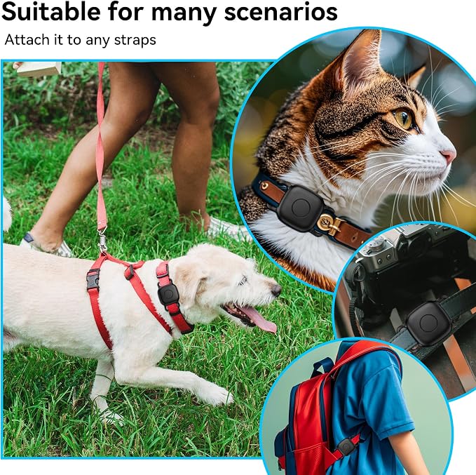 DDJ Waterproof Dog Collar Holder for Life360 Tile Mate Tracker, 2-Pack Durable Silicone Cover, Anti Lost for Life 360 Tile Tracker Case for Cat & pet Collars, Easy Installation, Black+Pink