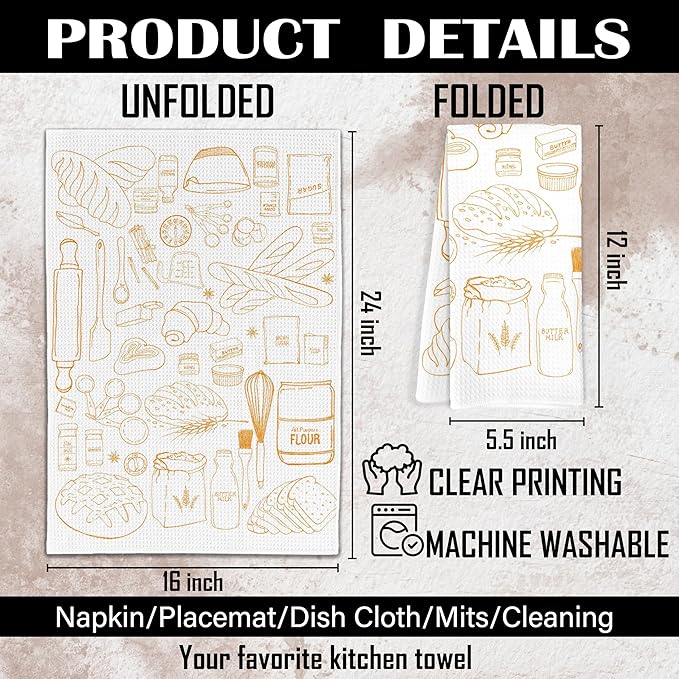 Best Baking Kitchen Towels Gifts for Women, Baking Gifts Dish Towels Hand Towels for Kitchen, 16x24 Inches