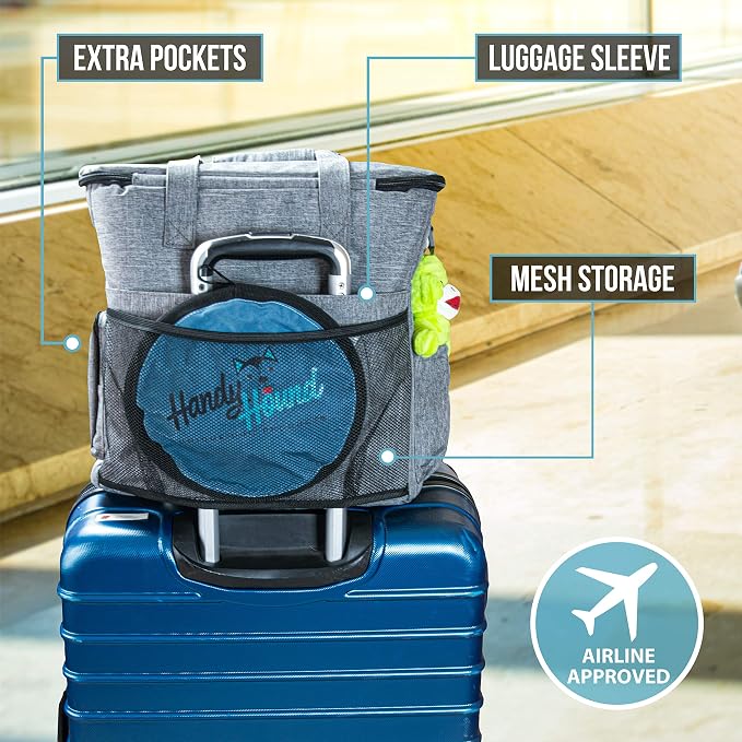 Dog Travel Bag, Pet Travel Organizer Kit for Weekend Trips | Includes accessory organizer with food storage, ideal for road trips, camping and weekends away