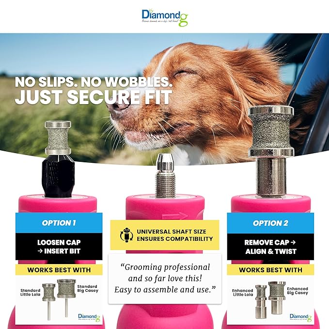Diamondg Cordless Dog Nail Grinder with Quiet Sound & LED Tip for Large & Small Dogs, 4hrs. Runtime - Electric Dog Nail Trimmer, Heavy Duty Rotary Tool Alternative to Toenail Clippers & Filers