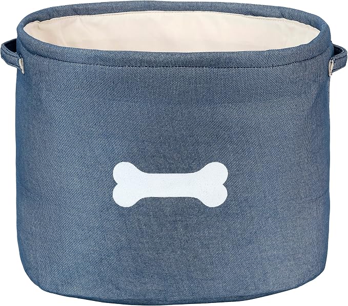 Park Life Designs - Dog Toy Storage for All Pets, Including Cats, Puppies, and Kittens (Capri, Blue, White Bone)
