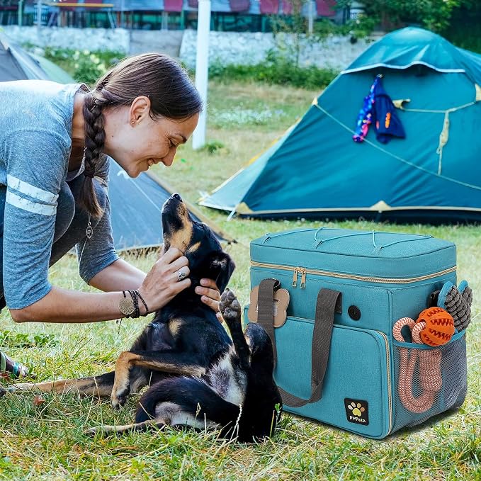 Dog Travel Bag for Traveling| Week Away/Overnight Travel Accessories with Multi-Function Pockets|Pet Travel Set for Dog and Cat|Ultimate Gift for Dog Moms &Dads, Doggy Lovers &Pet Owners