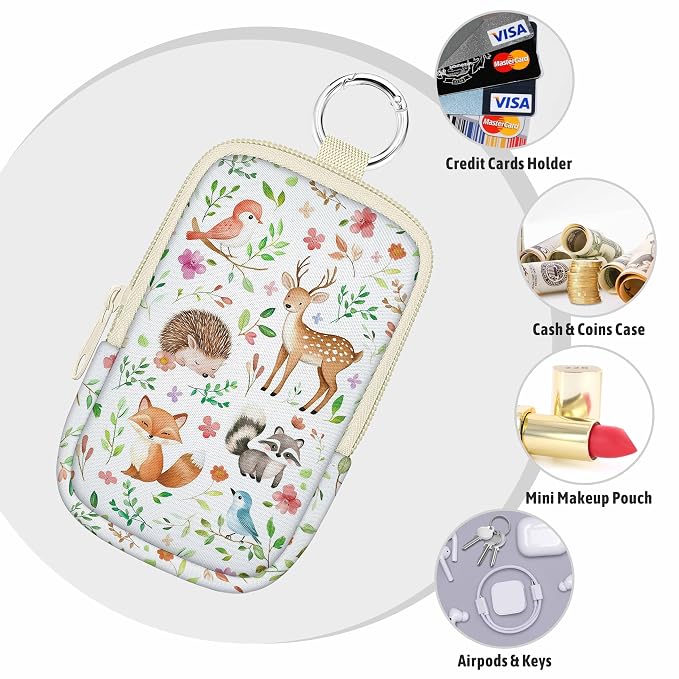 Hand Sanitizer Holder, Animal Spray Case Zippered Pouch | Keychain, Travel Size, Cute Fashion Accessory with Snap Hook, for Glow Mist and Power Mist 1FL OZ, Mini Small Pocket Clip on