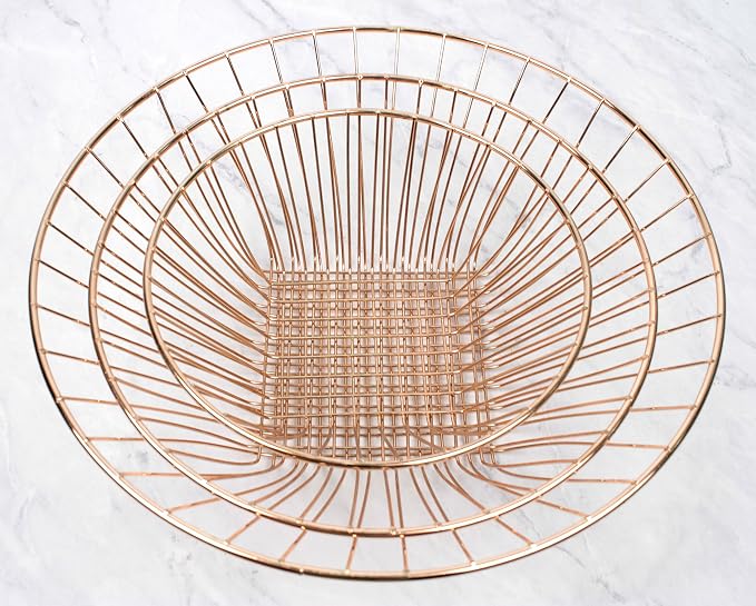 RSVP International Hanging Storage Collection 3-Tier Baskets, Copper Wire