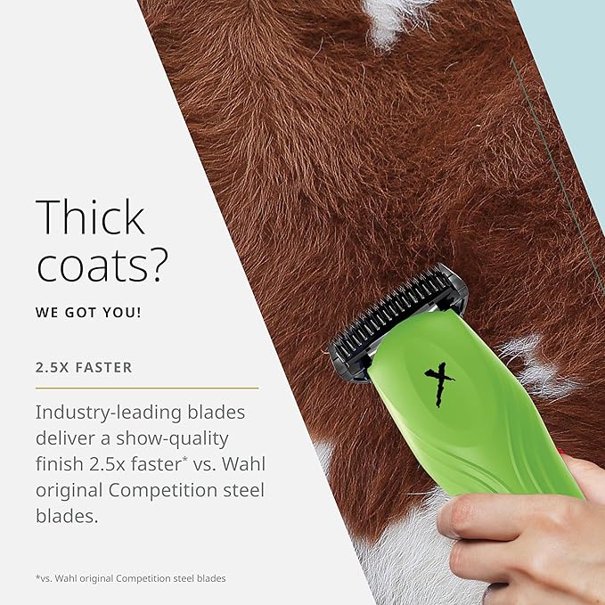 Wahl Pro Animal KMX+ Cord/Cordless Clipper - Competition Series Animal Grooming Clipper for Animal Fitting & Show Prep - Comes with Large Charging Cord and Quick Charge Capability