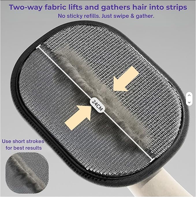 Jaxabby Products Reusable Pet Hair Remover Kit – 3-Piece Set with Fabric Pads & Self-Cleaning Lint Roller for Clothes, Furniture, Couch & Car, No Refills, Eco-Friendly (Pastel Green)