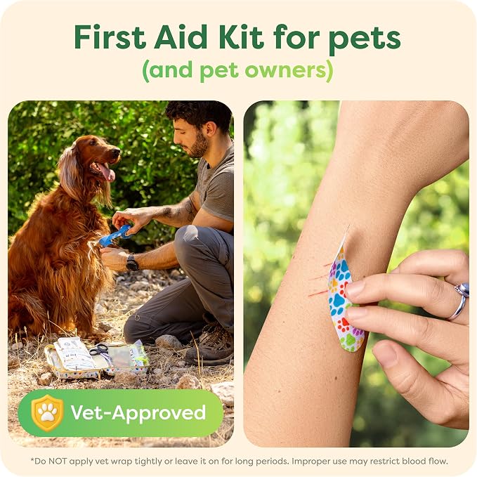 KeepGoing Pet First Aid Kit for Dogs & Cats, 99 Pc. Travel Emergency Kit | Dog & Cat Travel Accessories for Car, Camping & Hiking, Pet Essentials & Supplies