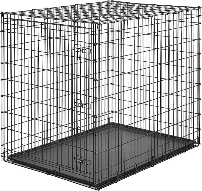 Solutions by Midwest 54-Inch Single Door Crate, Giant Breed Dogs, 100+ lbs | Dog Crate with Leak-Proof Tray & Secure Latches, Durable Drop Pin Construction