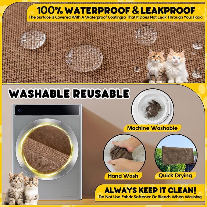 Loiion Cat Scratch Proof Furniture Protector Waterproof Sofa Cover 118"x71" | Pet-Friendly Couch Protector, Anti-Scratch & Anti-Slip Sofa Cover For Cats Dogs Kids, Machine Washable